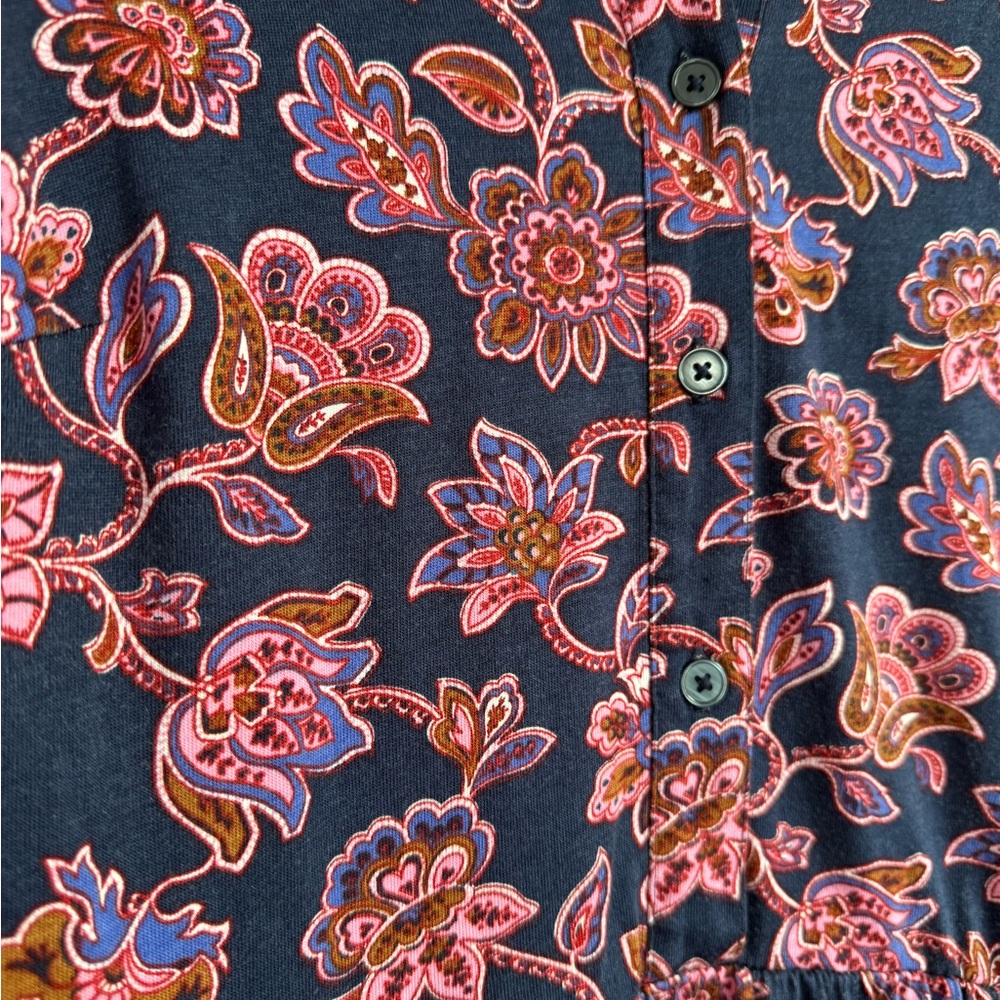 Boden Jemima Tiered Jersey Dress Rich Navy, Pink Ornate Pattern size 12 Regular - Picture 10 of 15